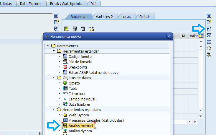 Pasos para Mostrar análisis de memoria