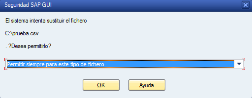 Advertencia al descargar csv Advertencia al descargar archivo csv, separado por comas