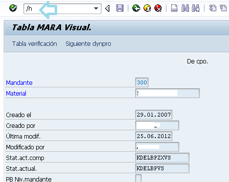 Como entrar en modo debug para actualizar tabla en se16.