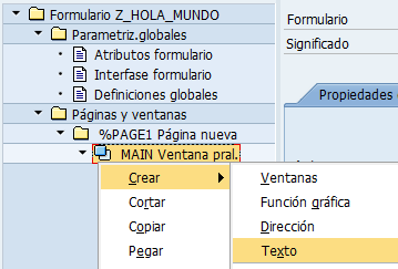 Creando un texto para un smart form