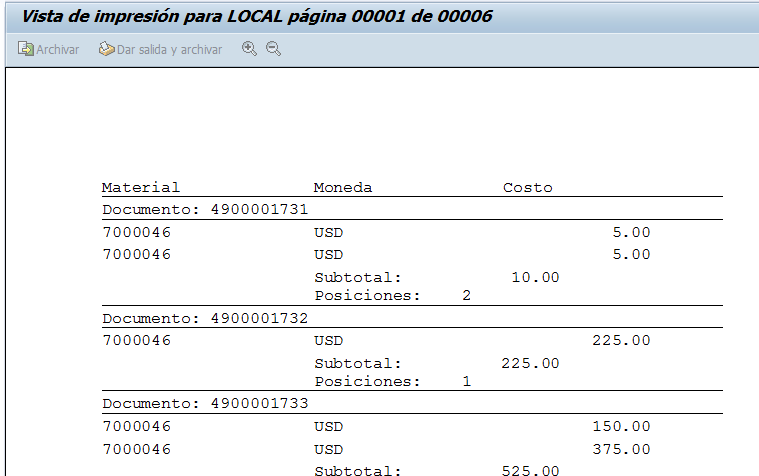 Subtotal en smartforms SAP ejemplo final