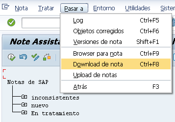 descargar nota de sap en nuestro sistema